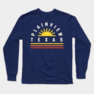 Plainview Texas Retro Vintage Stripes Sunset Long Sleeve T-Shirt